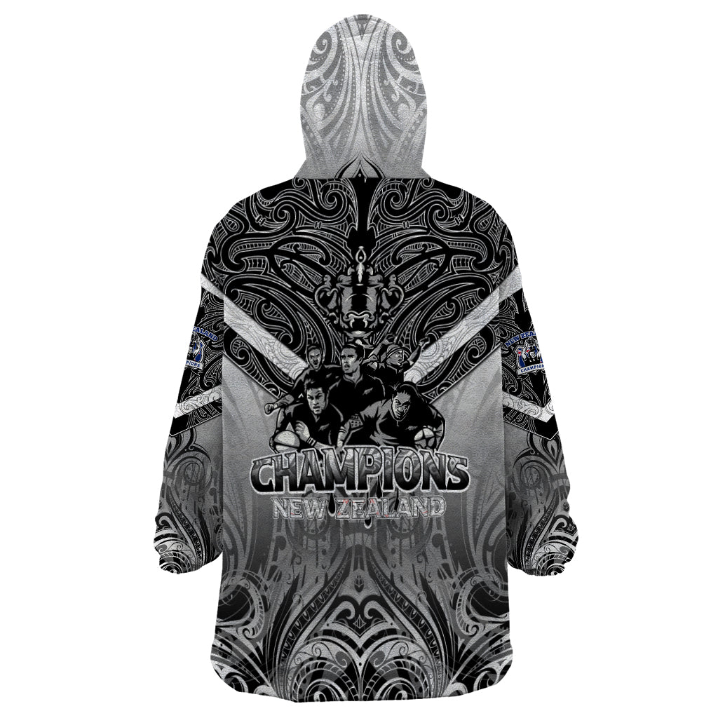 New Zealand Wearable Blanket Hoodie Rugby Aotearoa Champions - Vibe Hoodie Shop