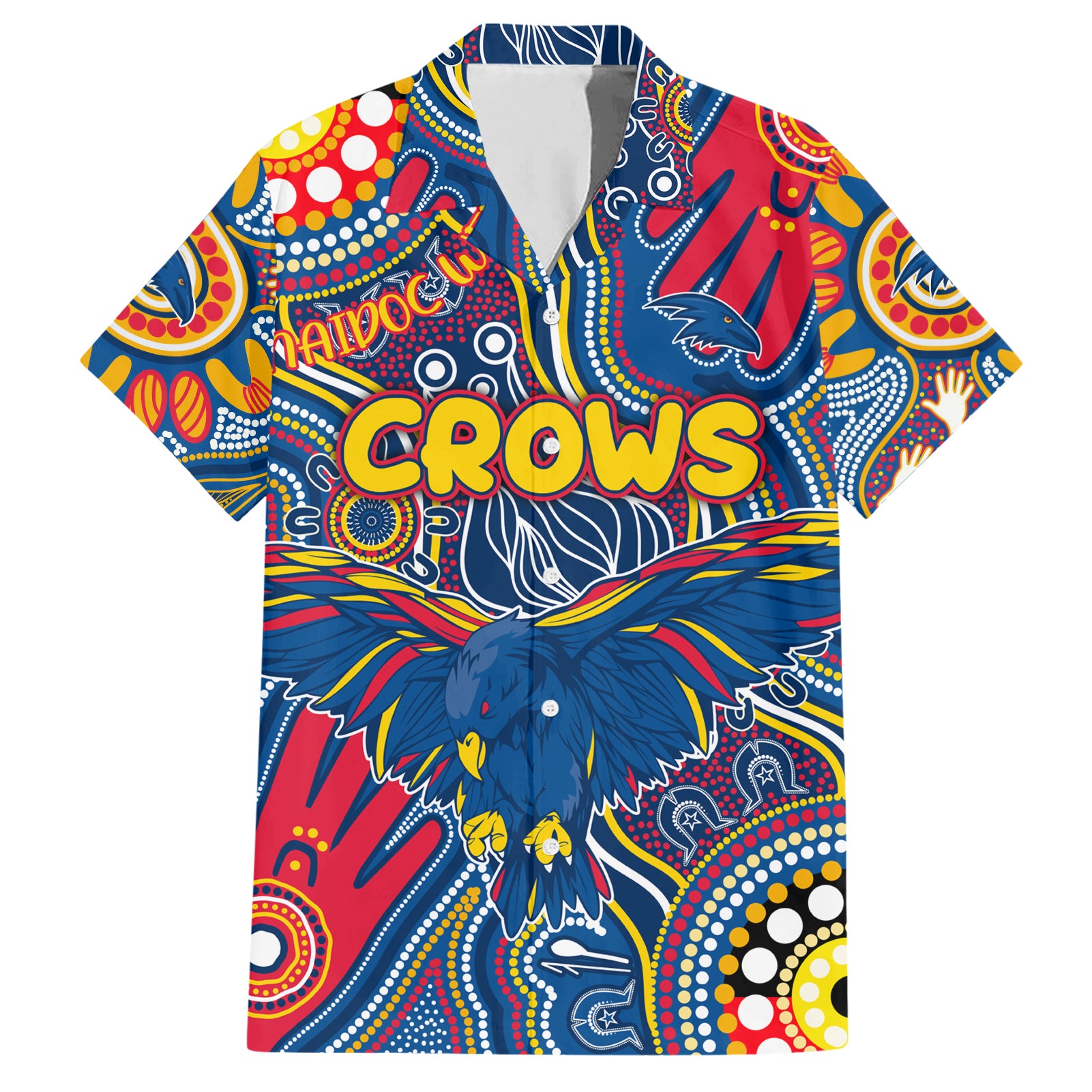 Personalised NAIDOC Week 2024 Adelaide Crows Hawaiian Shirt Australian Aboriginal Hand Painting - Vibe Hoodie Shop