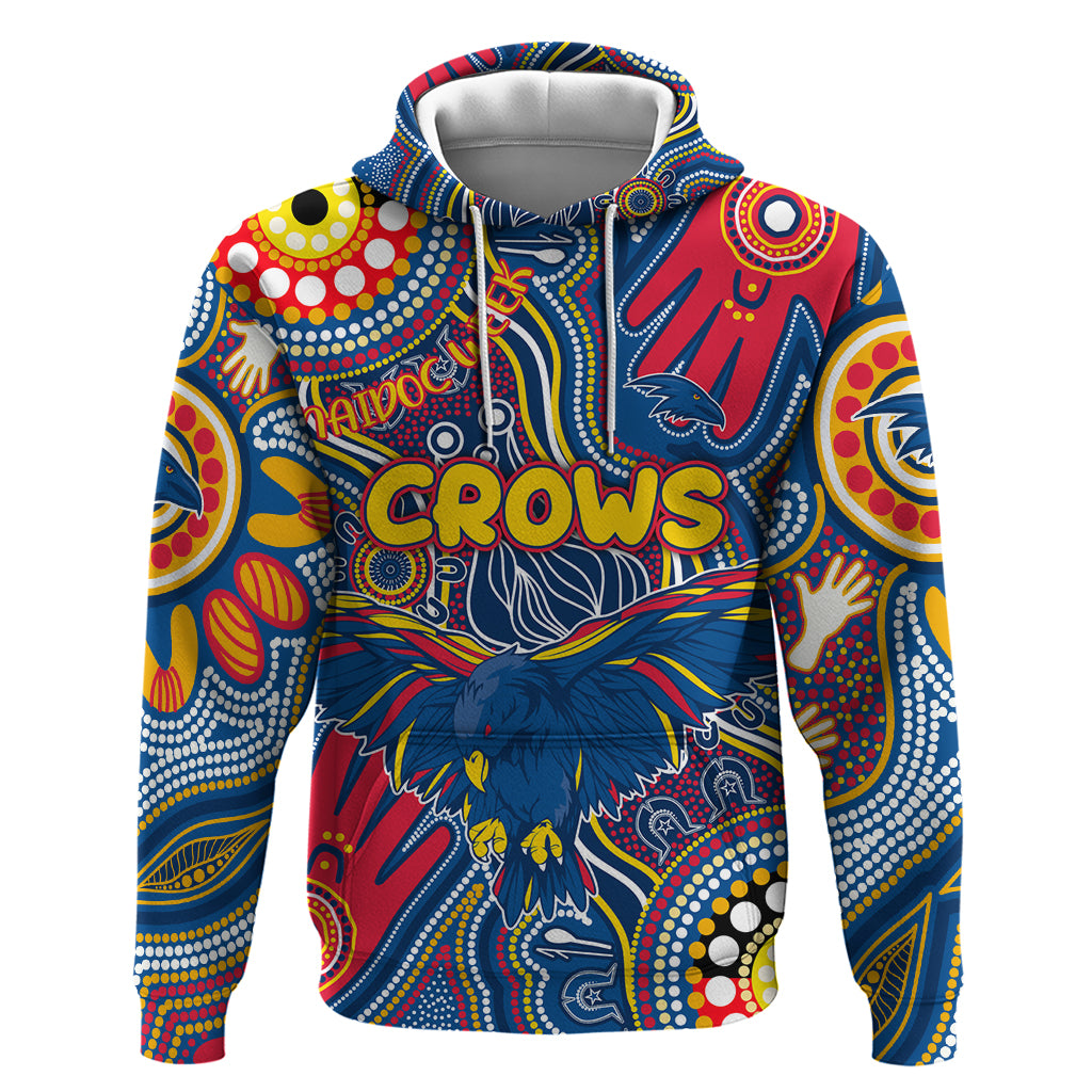 Personalised NAIDOC Week 2024 Adelaide Crows Hoodie Australian Aboriginal Hand Painting - Vibe Hoodie Shop