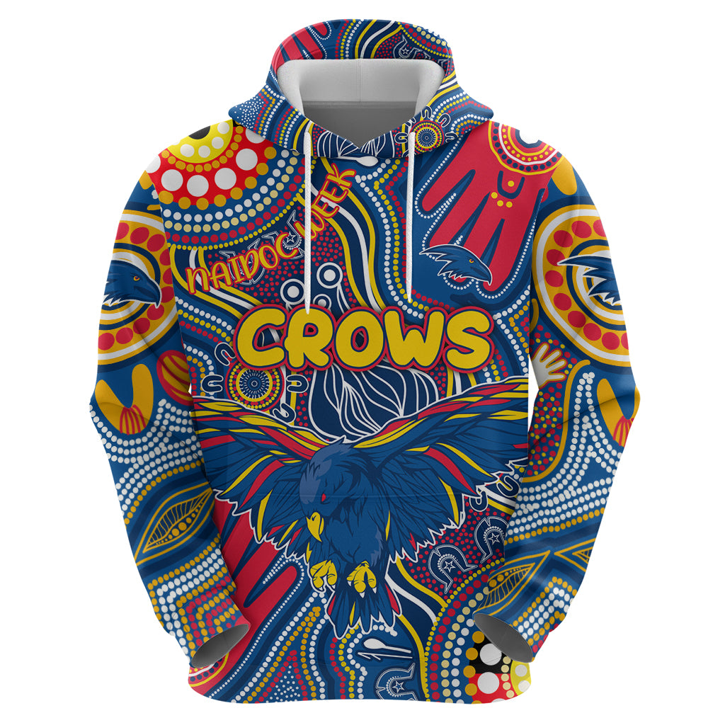 Personalised NAIDOC Week 2024 Adelaide Crows Hoodie Australian Aboriginal Hand Painting - Vibe Hoodie Shop