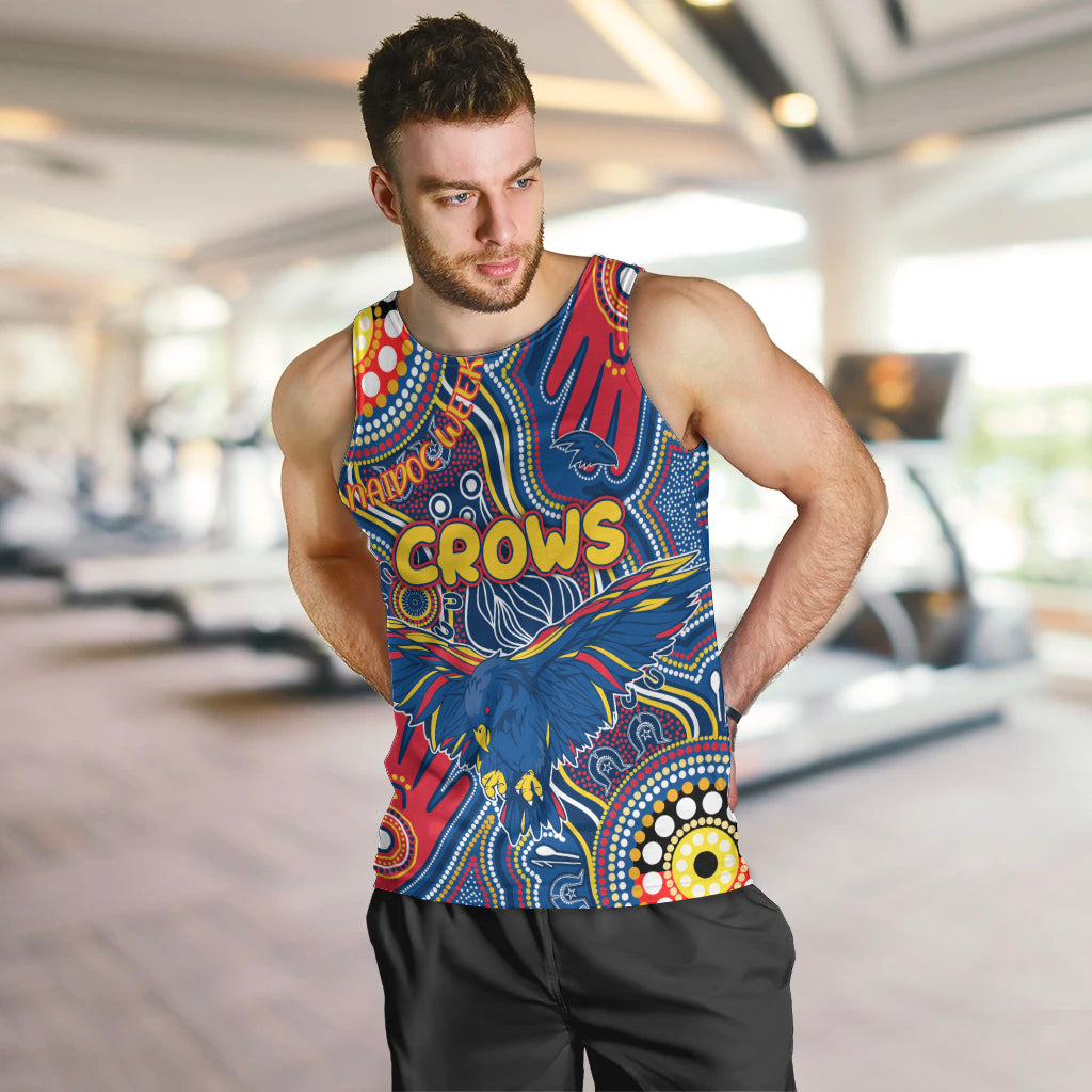 Personalised NAIDOC Week 2024 Adelaide Crows Men Tank Top Australian Aboriginal Hand Painting - Vibe Hoodie Shop