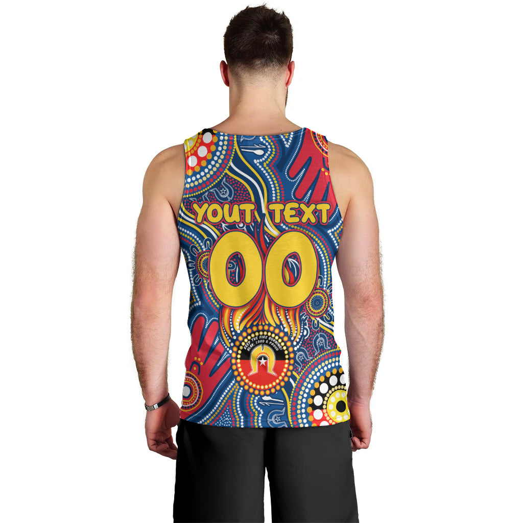 Personalised NAIDOC Week 2024 Adelaide Crows Men Tank Top Australian Aboriginal Hand Painting - Vibe Hoodie Shop