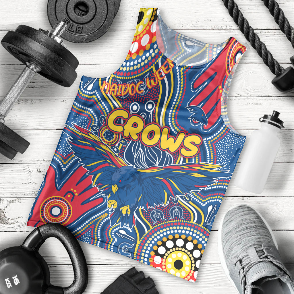 Personalised NAIDOC Week 2024 Adelaide Crows Men Tank Top Australian Aboriginal Hand Painting - Vibe Hoodie Shop