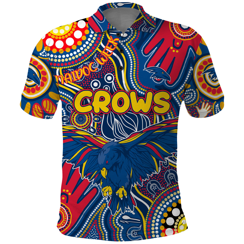 Personalised NAIDOC Week 2024 Adelaide Crows Polo Shirt Australian Aboriginal Hand Painting - Vibe Hoodie Shop
