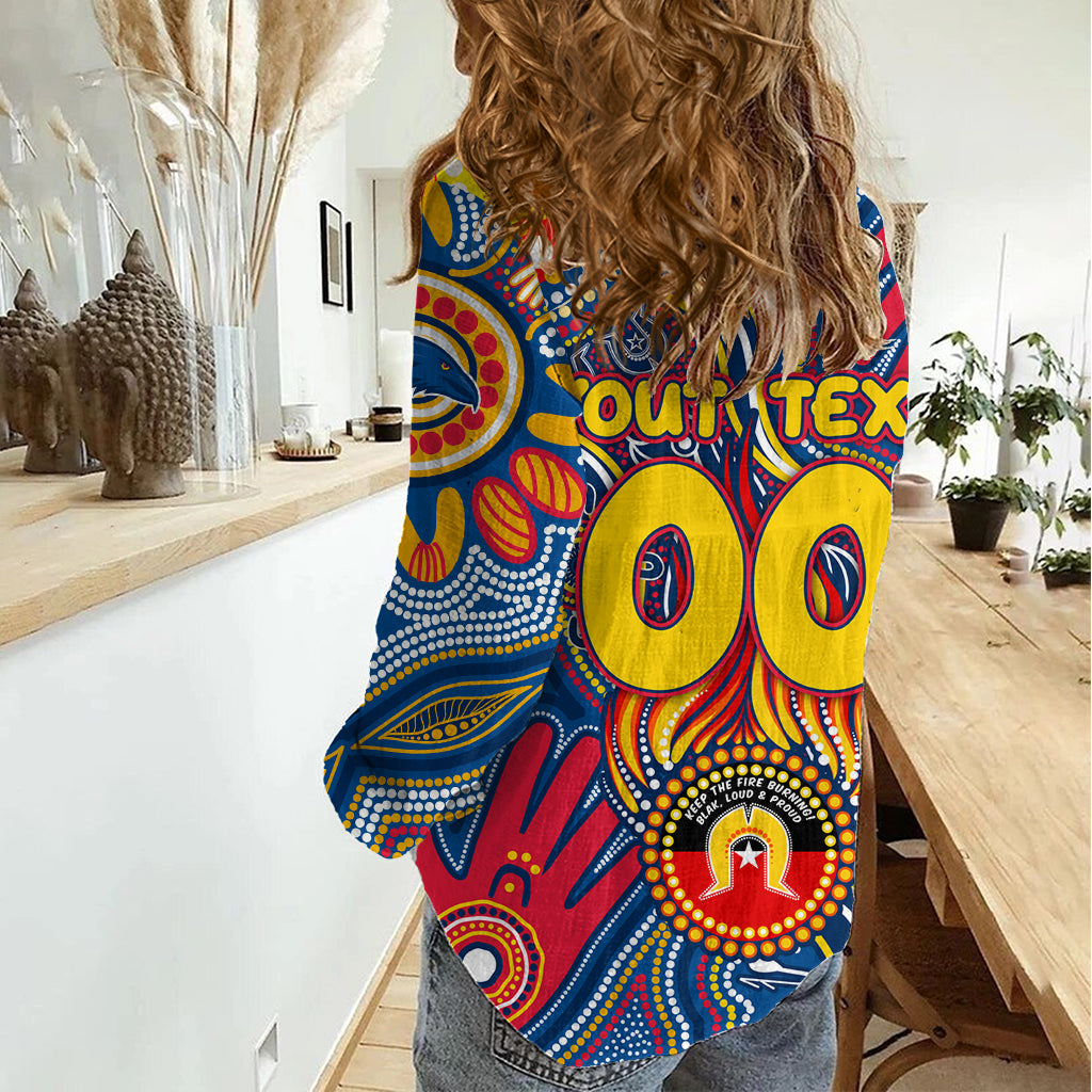 Personalised NAIDOC Week 2024 Adelaide Crows Women Casual Shirt Australian Aboriginal Hand Painting - Vibe Hoodie Shop