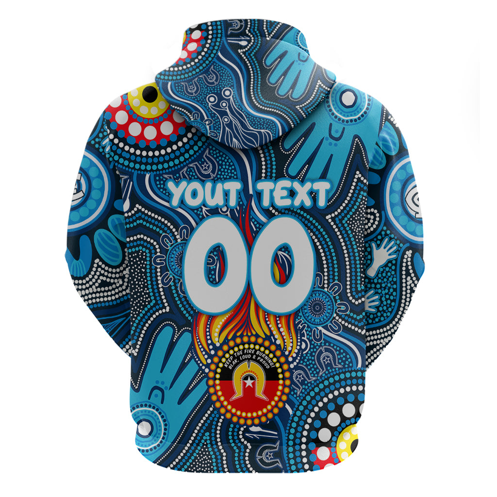 Personalised NAIDOC Week 2024 Carlton Blues Hoodie Australian Aboriginal Hand Painting - Vibe Hoodie Shop