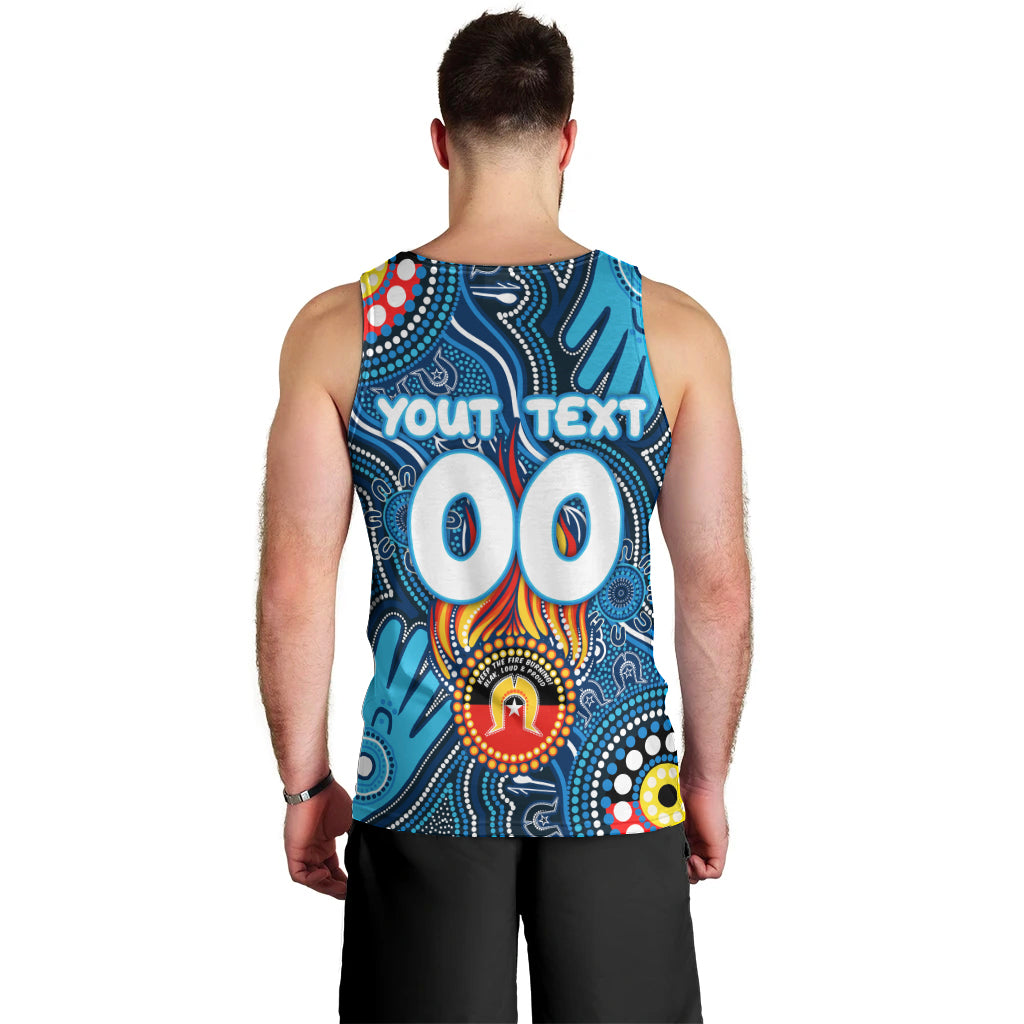 Personalised NAIDOC Week 2024 Carlton Blues Men Tank Top Australian Aboriginal Hand Painting - Vibe Hoodie Shop