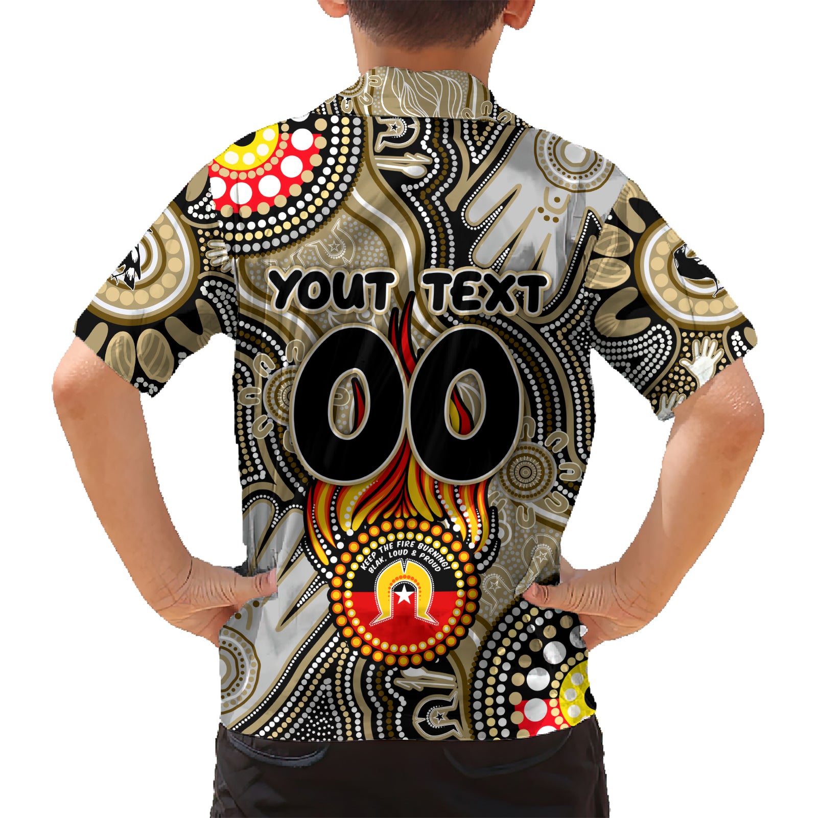 Personalised NAIDOC Week 2024 Collingwood Magpies Hawaiian Shirt Australian Aboriginal Hand Painting - Vibe Hoodie Shop