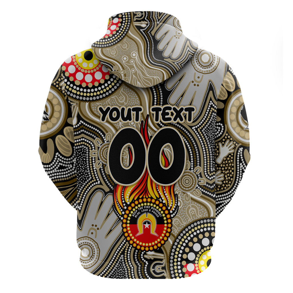 Personalised NAIDOC Week 2024 Collingwood Magpies Hoodie Australian Aboriginal Hand Painting - Vibe Hoodie Shop