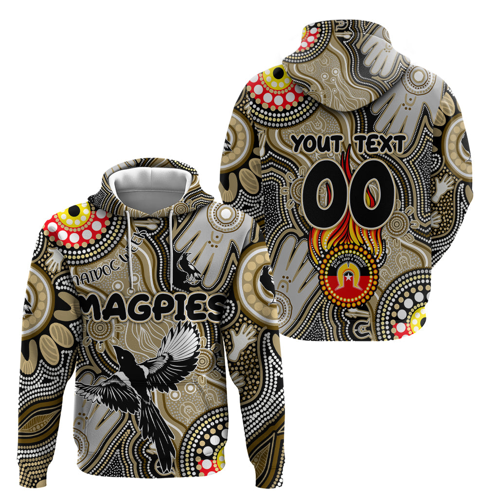 Personalised NAIDOC Week 2024 Collingwood Magpies Hoodie Australian Aboriginal Hand Painting - Vibe Hoodie Shop