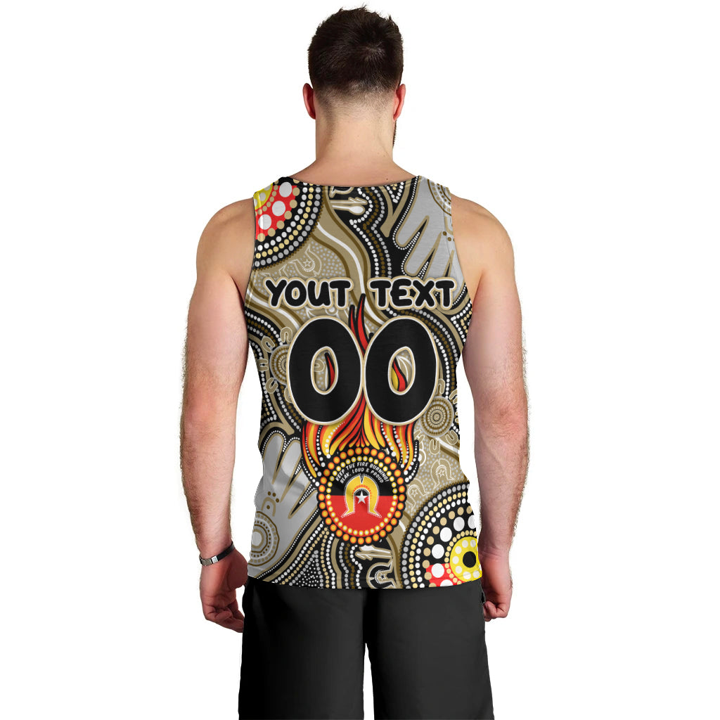 Personalised NAIDOC Week 2024 Collingwood Magpies Men Tank Top Australian Aboriginal Hand Painting - Vibe Hoodie Shop