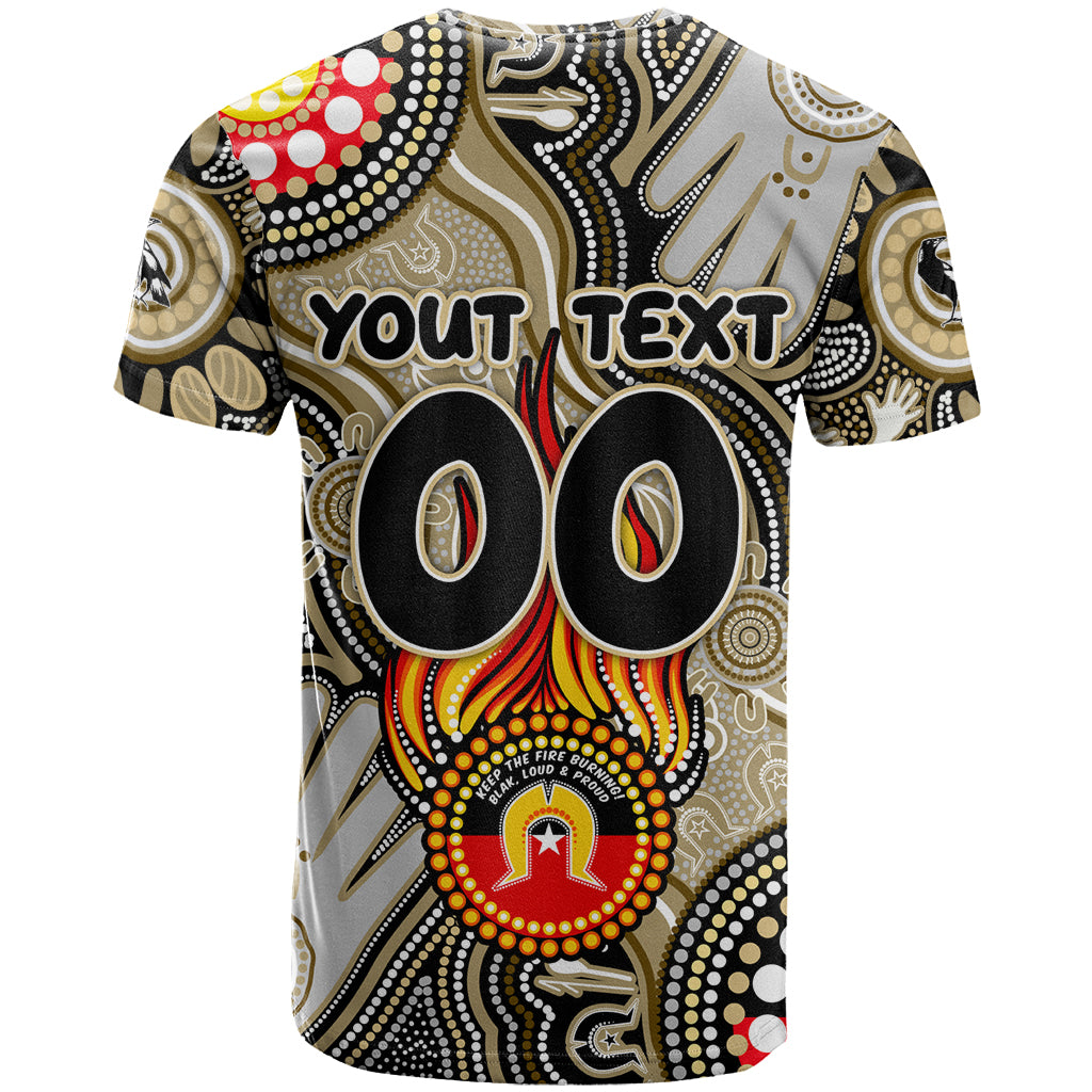 Personalised NAIDOC Week 2024 Collingwood Magpies T Shirt Australian Aboriginal Hand Painting - Vibe Hoodie Shop