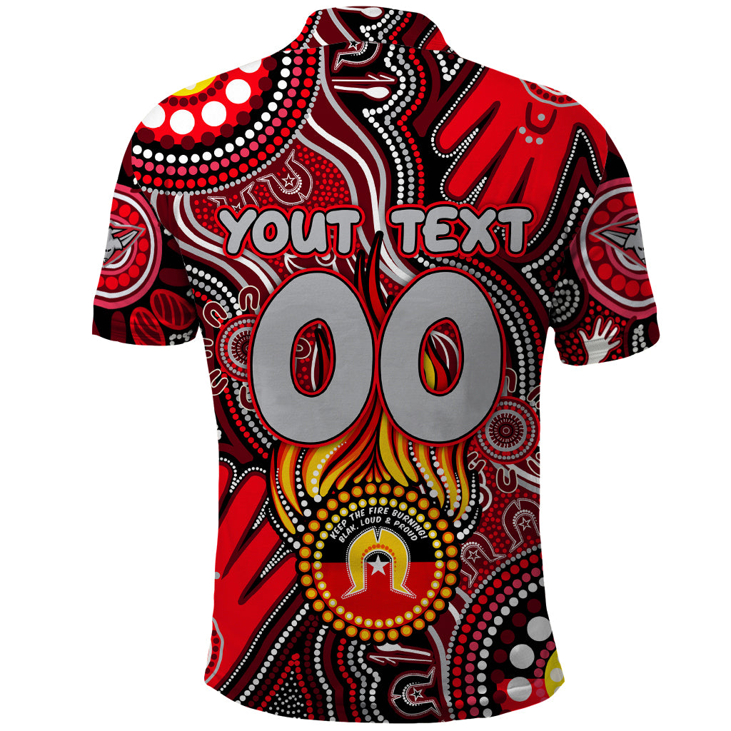 Personalised NAIDOC Week 2024 Essendon Bombers Polo Shirt Australian Aboriginal Hand Painting - Vibe Hoodie Shop