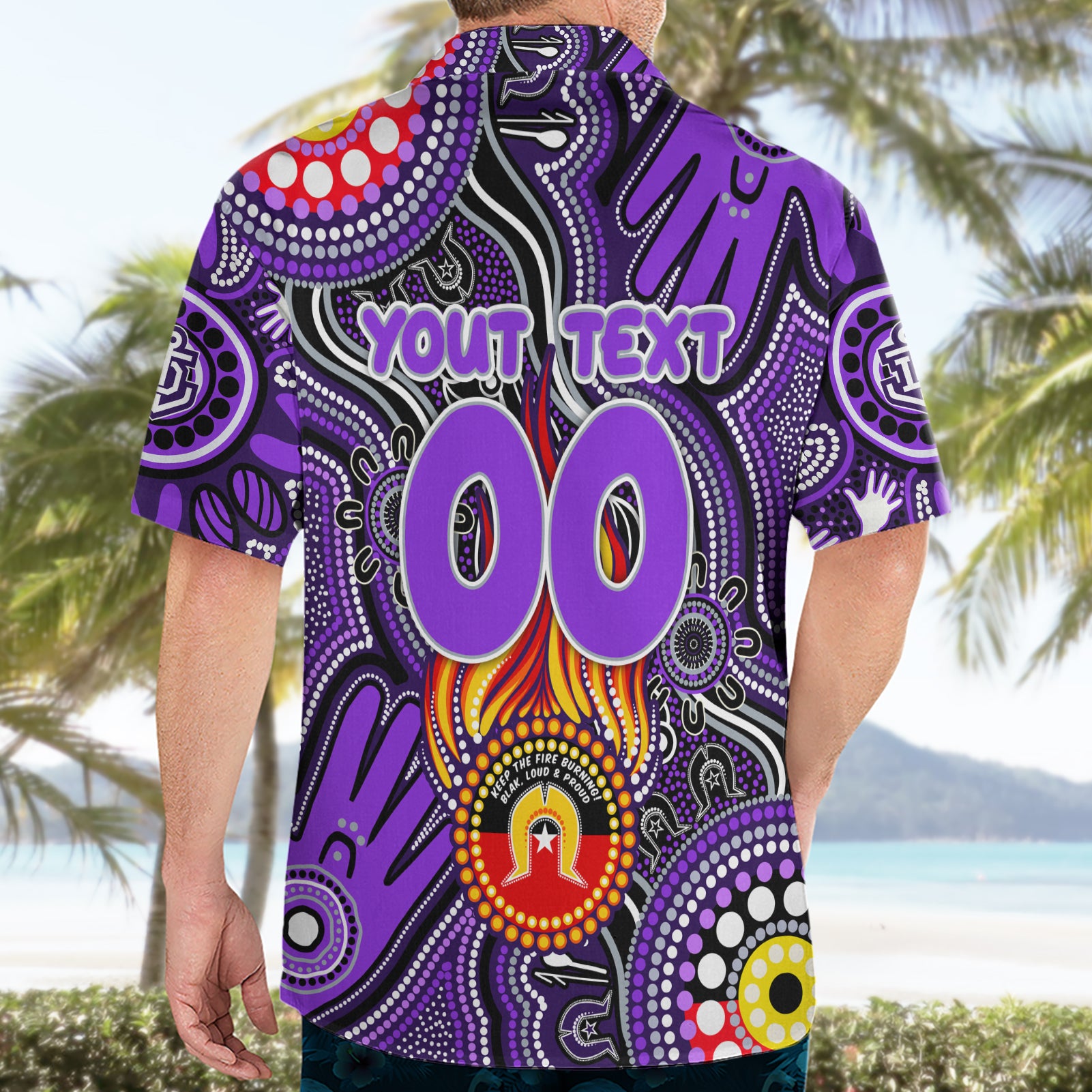 Personalised NAIDOC Week 2024 Fremantle Dockers Freo Hawaiian Shirt Australian Aboriginal Hand Painting - Vibe Hoodie Shop