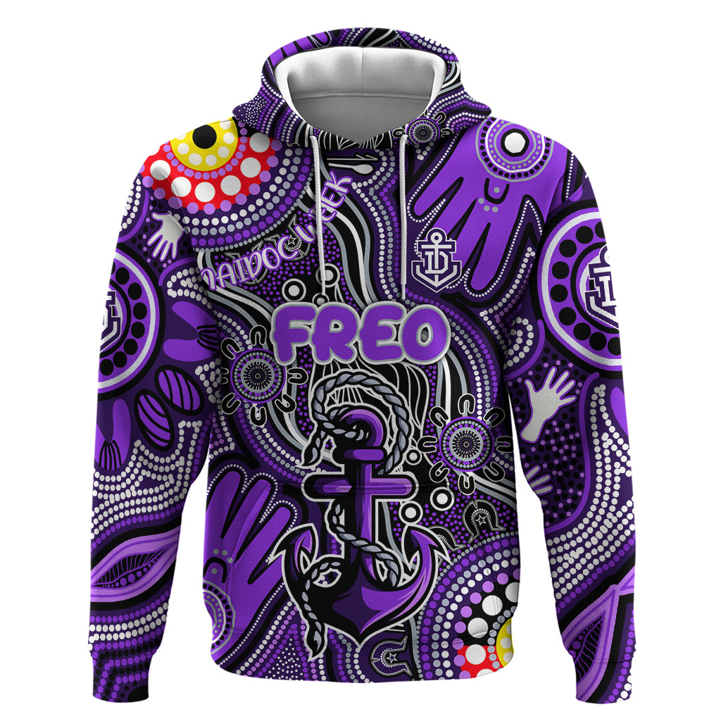 Personalised NAIDOC Week 2024 Fremantle Dockers Freo Hoodie Australian Aboriginal Hand Painting - Vibe Hoodie Shop