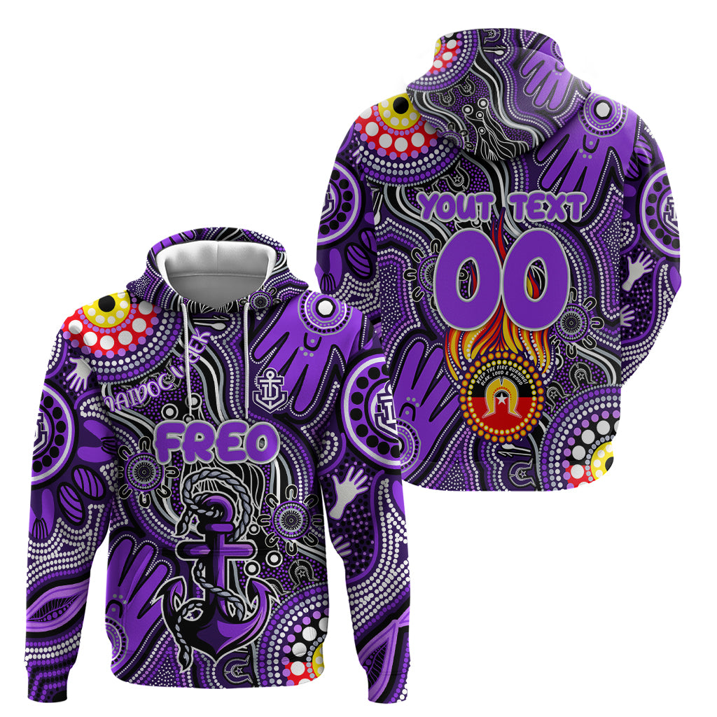 Personalised NAIDOC Week 2024 Fremantle Dockers Freo Hoodie Australian Aboriginal Hand Painting - Vibe Hoodie Shop