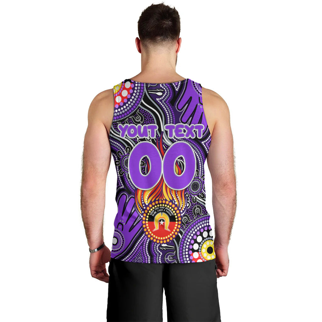 Personalised NAIDOC Week 2024 Fremantle Dockers Freo Men Tank Top Australian Aboriginal Hand Painting - Vibe Hoodie Shop