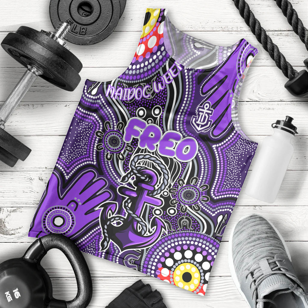 Personalised NAIDOC Week 2024 Fremantle Dockers Freo Men Tank Top Australian Aboriginal Hand Painting - Vibe Hoodie Shop