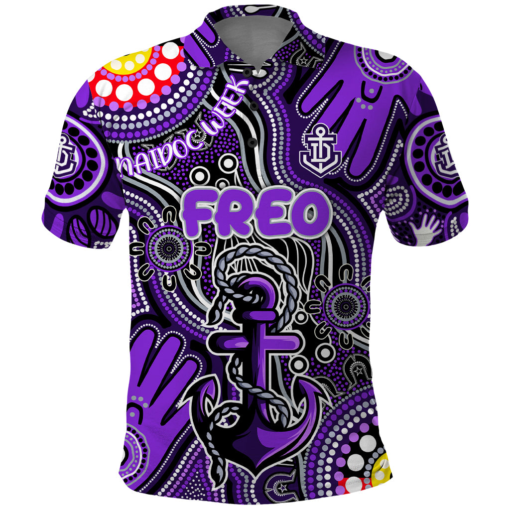 Personalised NAIDOC Week 2024 Fremantle Dockers Freo Polo Shirt Australian Aboriginal Hand Painting - Vibe Hoodie Shop