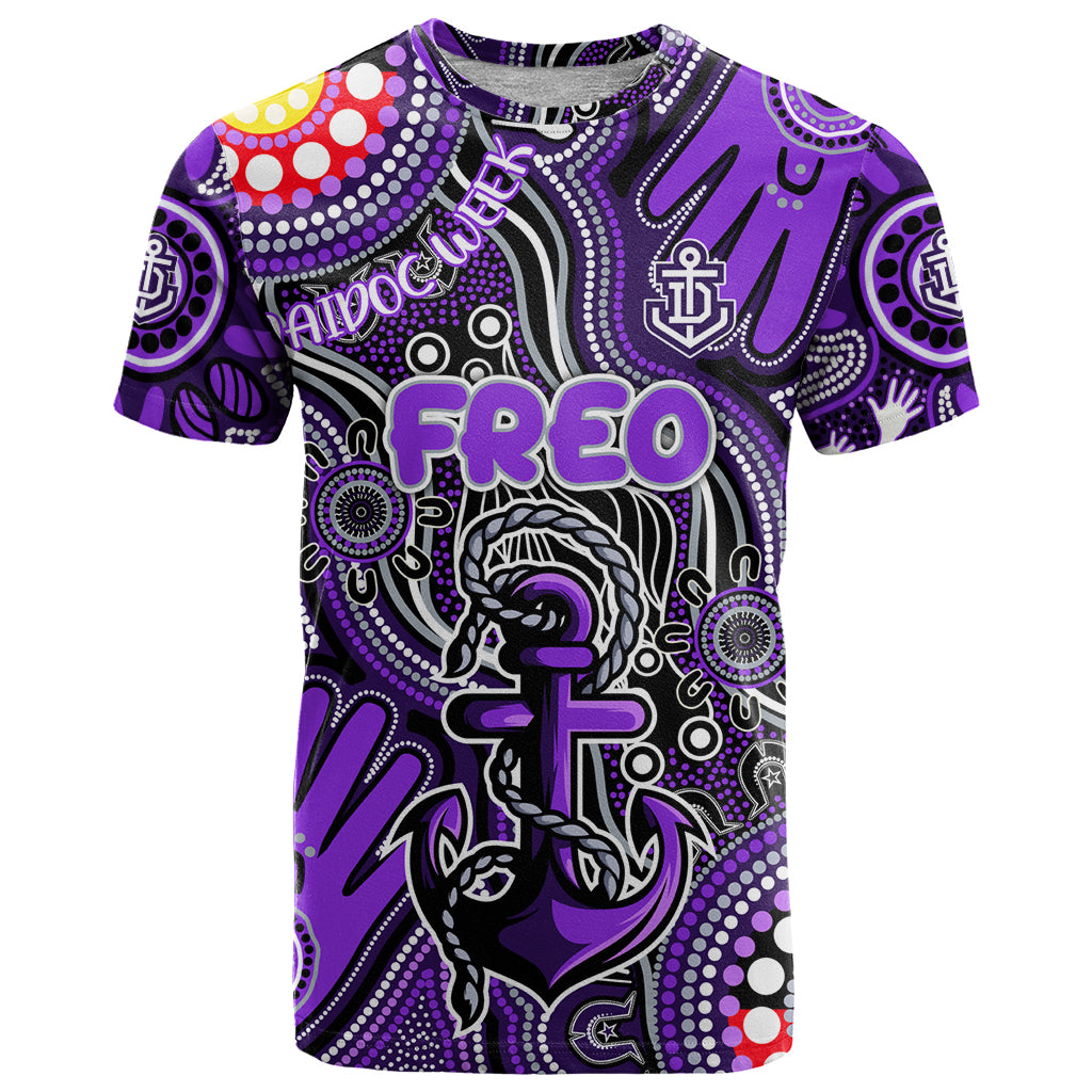 Personalised NAIDOC Week 2024 Fremantle Dockers Freo T Shirt Australian Aboriginal Hand Painting - Vibe Hoodie Shop