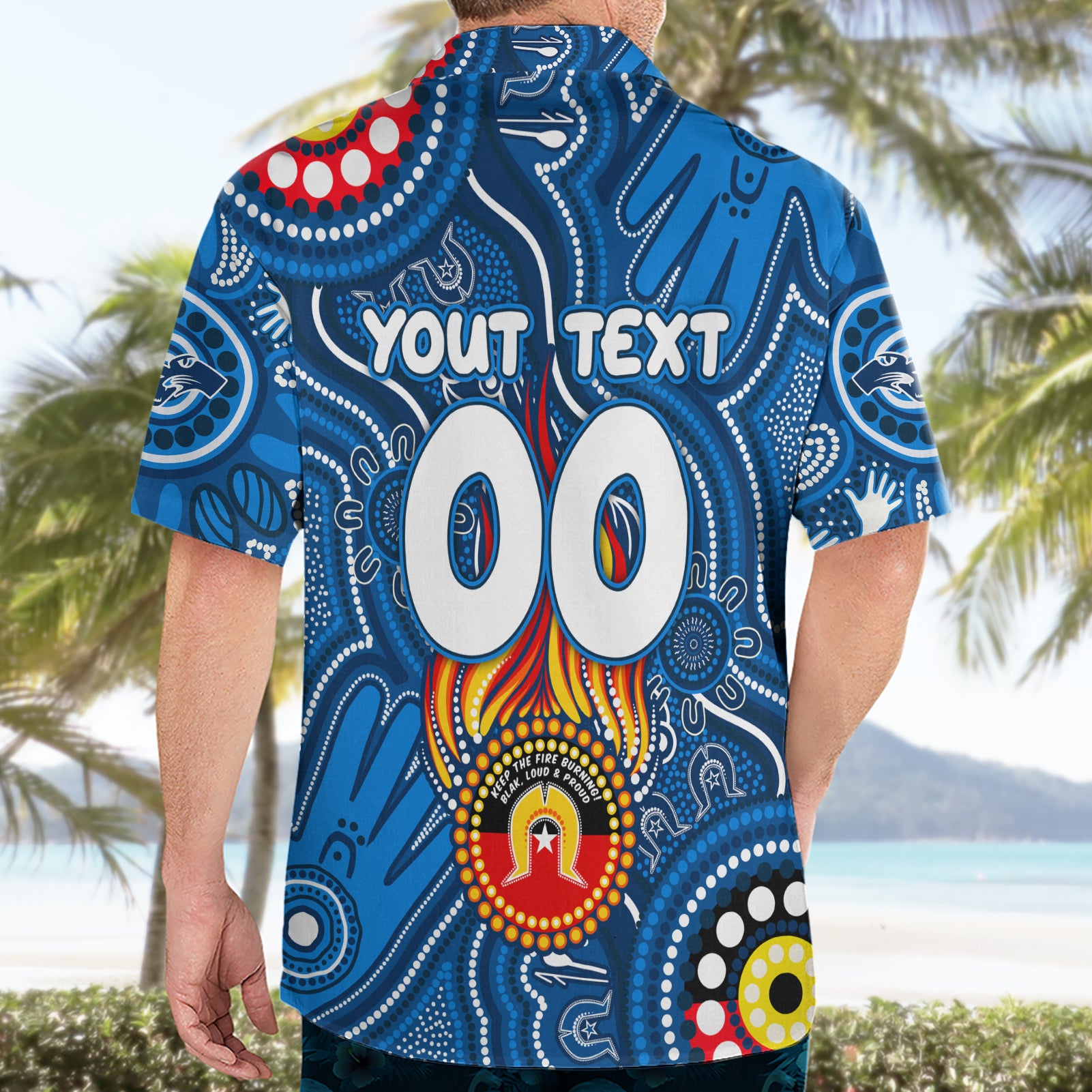 Personalised NAIDOC Week 2024 Geelong Cats Hawaiian Shirt Australian Aboriginal Hand Painting - Vibe Hoodie Shop