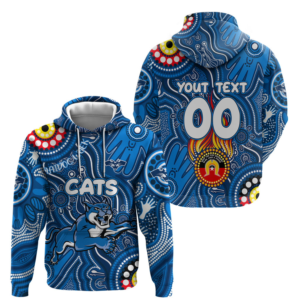 Personalised NAIDOC Week 2024 Geelong Cats Hoodie Australian Aboriginal Hand Painting - Vibe Hoodie Shop
