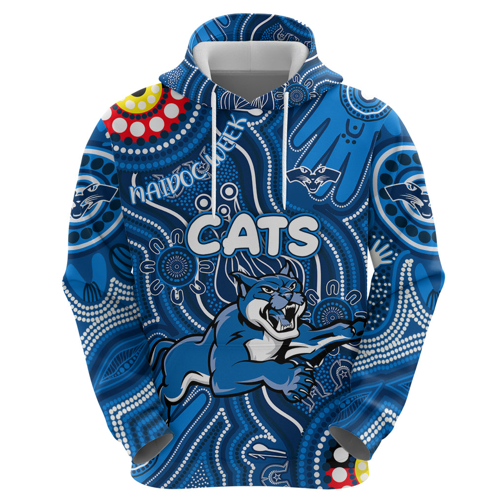Personalised NAIDOC Week 2024 Geelong Cats Hoodie Australian Aboriginal Hand Painting - Vibe Hoodie Shop