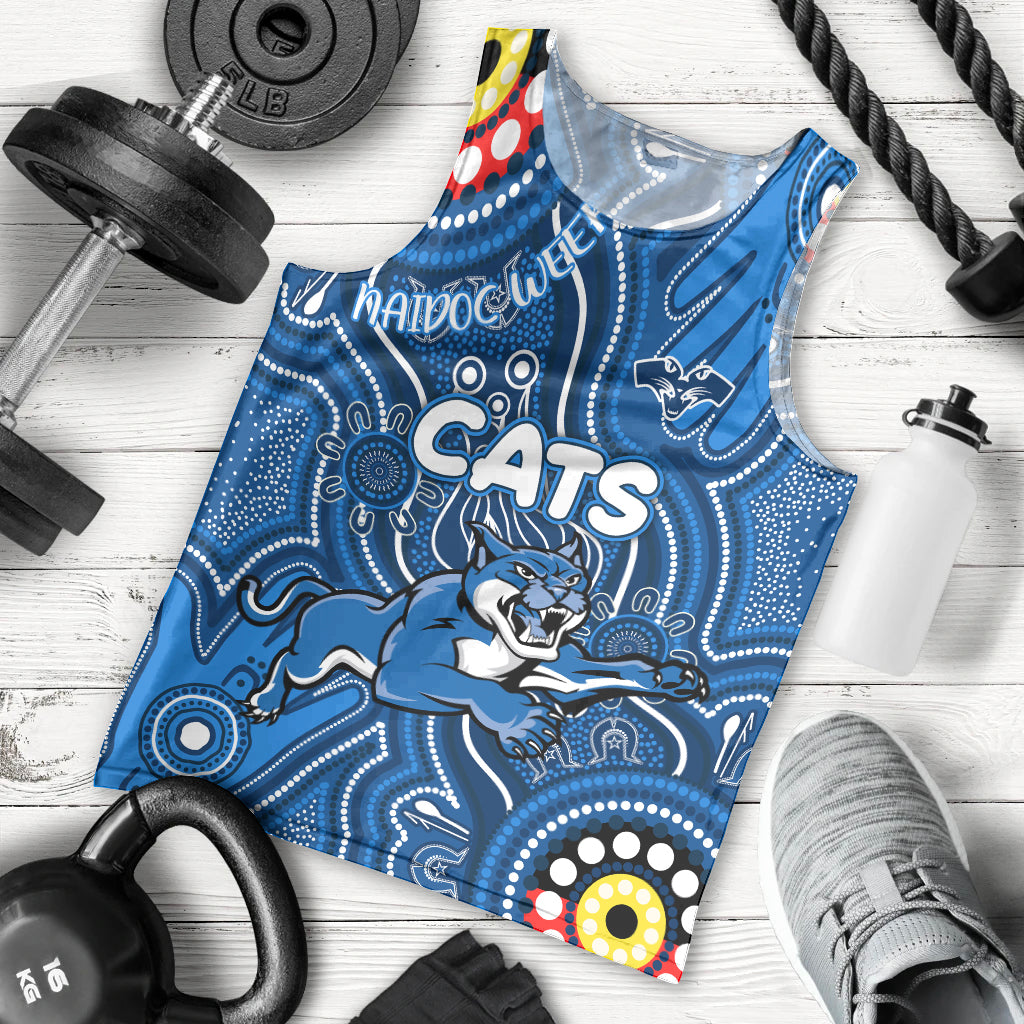 Personalised NAIDOC Week 2024 Geelong Cats Men Tank Top Australian Aboriginal Hand Painting - Vibe Hoodie Shop