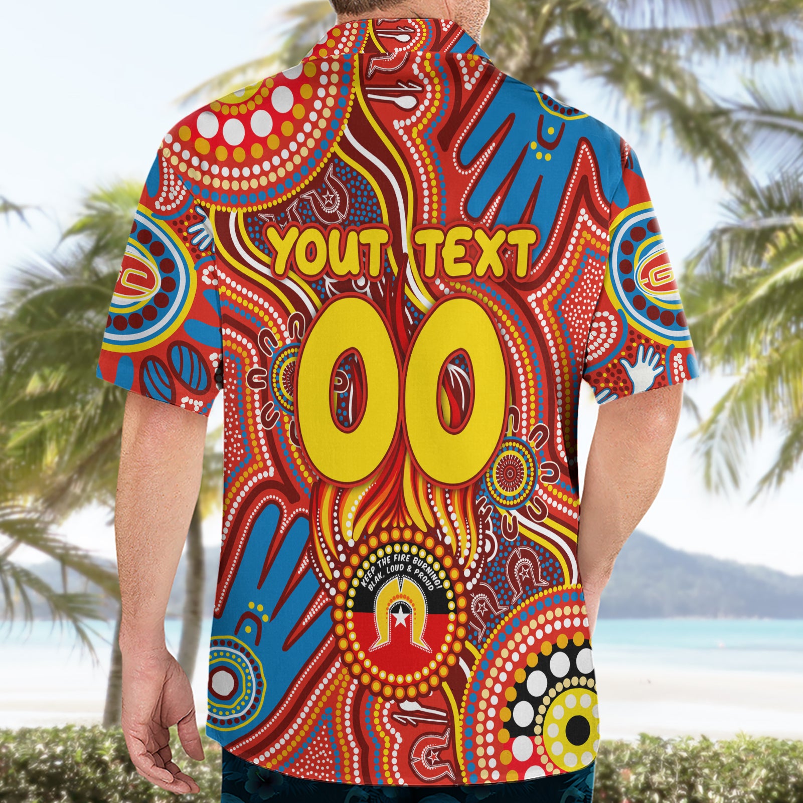 Personalised NAIDOC Week 2024 Gold Coast Suns Hawaiian Shirt Australian Aboriginal Hand Painting - Vibe Hoodie Shop