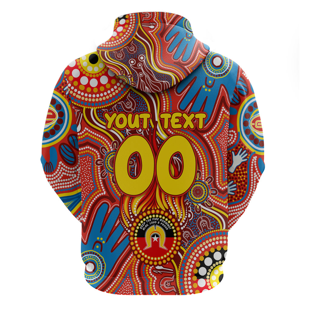 Personalised NAIDOC Week 2024 Gold Coast Suns Hoodie Australian Aboriginal Hand Painting - Vibe Hoodie Shop