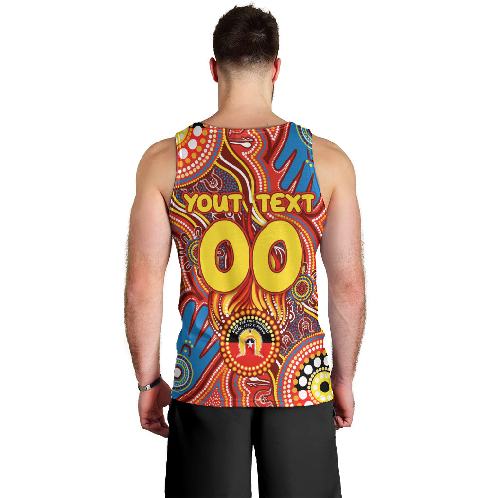 Personalised NAIDOC Week 2024 Gold Coast Suns Men Tank Top Australian Aboriginal Hand Painting - Vibe Hoodie Shop