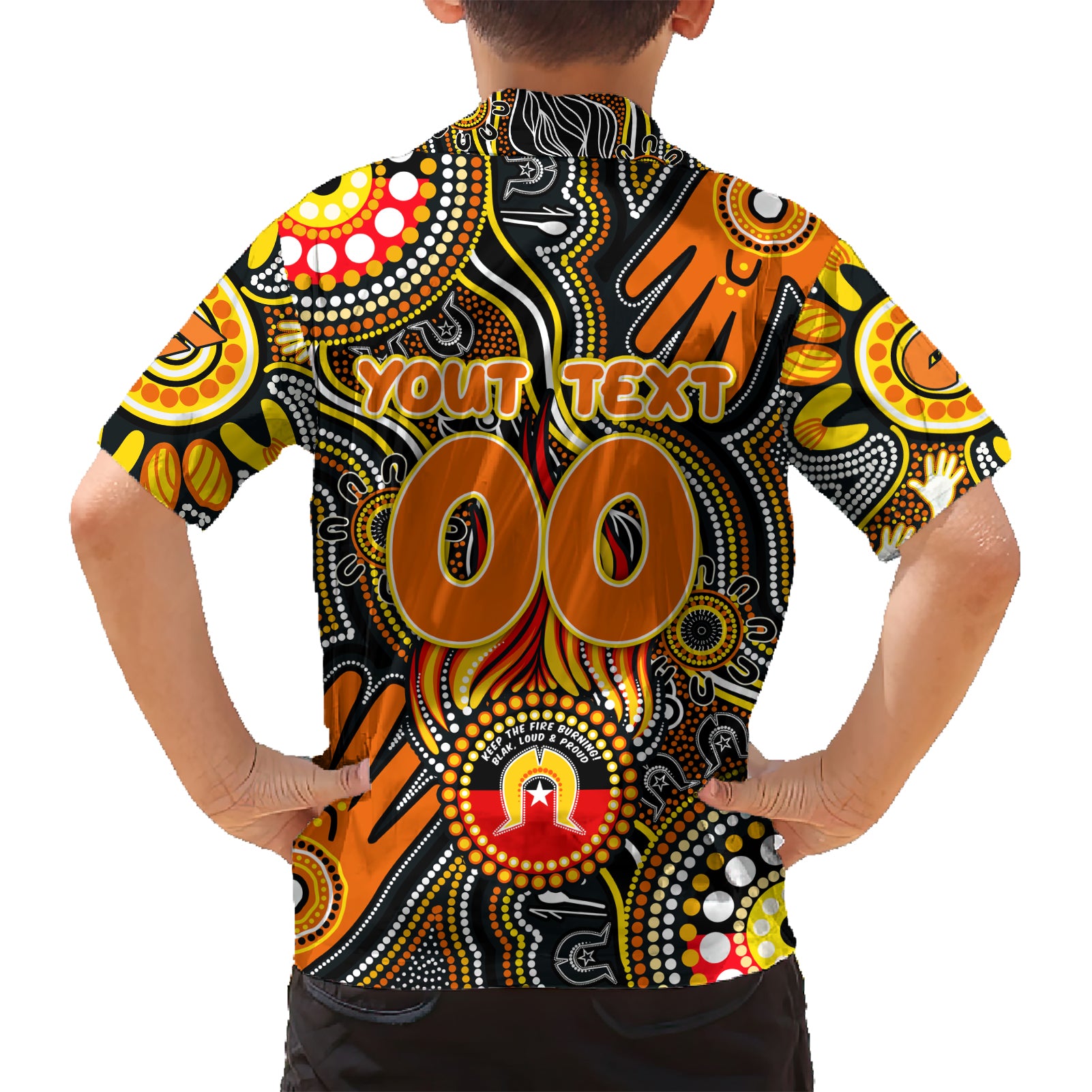 Personalised NAIDOC Week 2024 GWS Giants Hawaiian Shirt Australian Aboriginal Hand Painting - Vibe Hoodie Shop