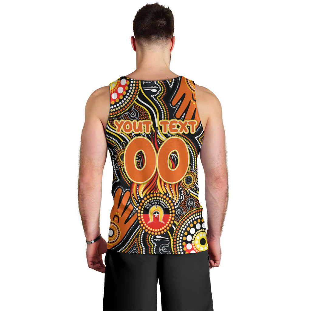 Personalised NAIDOC Week 2024 GWS Giants Men Tank Top Australian Aboriginal Hand Painting - Vibe Hoodie Shop