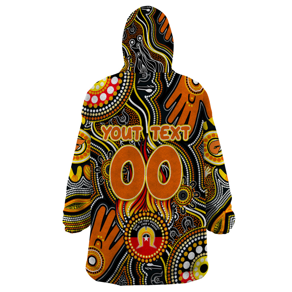 Personalised NAIDOC Week 2024 GWS Giants Wearable Blanket Hoodie Australian Aboriginal Hand Painting - Vibe Hoodie Shop