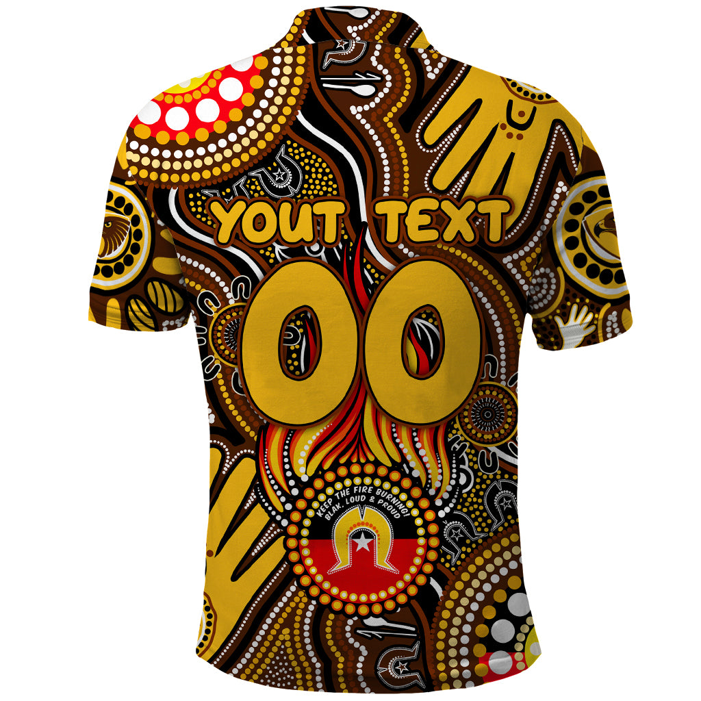 Personalised NAIDOC Week 2024 Hawthorn Hawks Polo Shirt Australian Aboriginal Hand Painting - Vibe Hoodie Shop