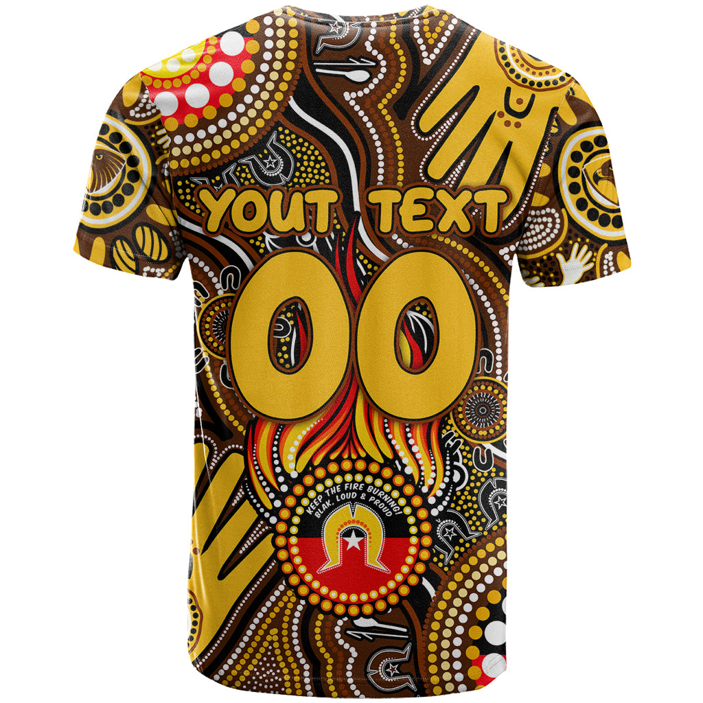 Personalised NAIDOC Week 2024 Hawthorn Hawks T Shirt Australian Aboriginal Hand Painting - Vibe Hoodie Shop