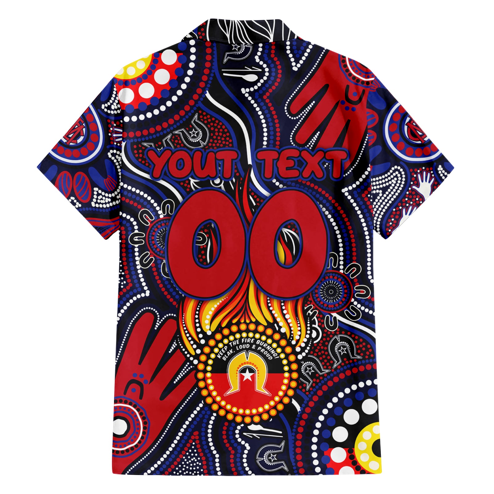 Personalised NAIDOC Week 2024 North Melbourne Kangaroos Hawaiian Shirt Australian Aboriginal Hand Painting - Vibe Hoodie Shop