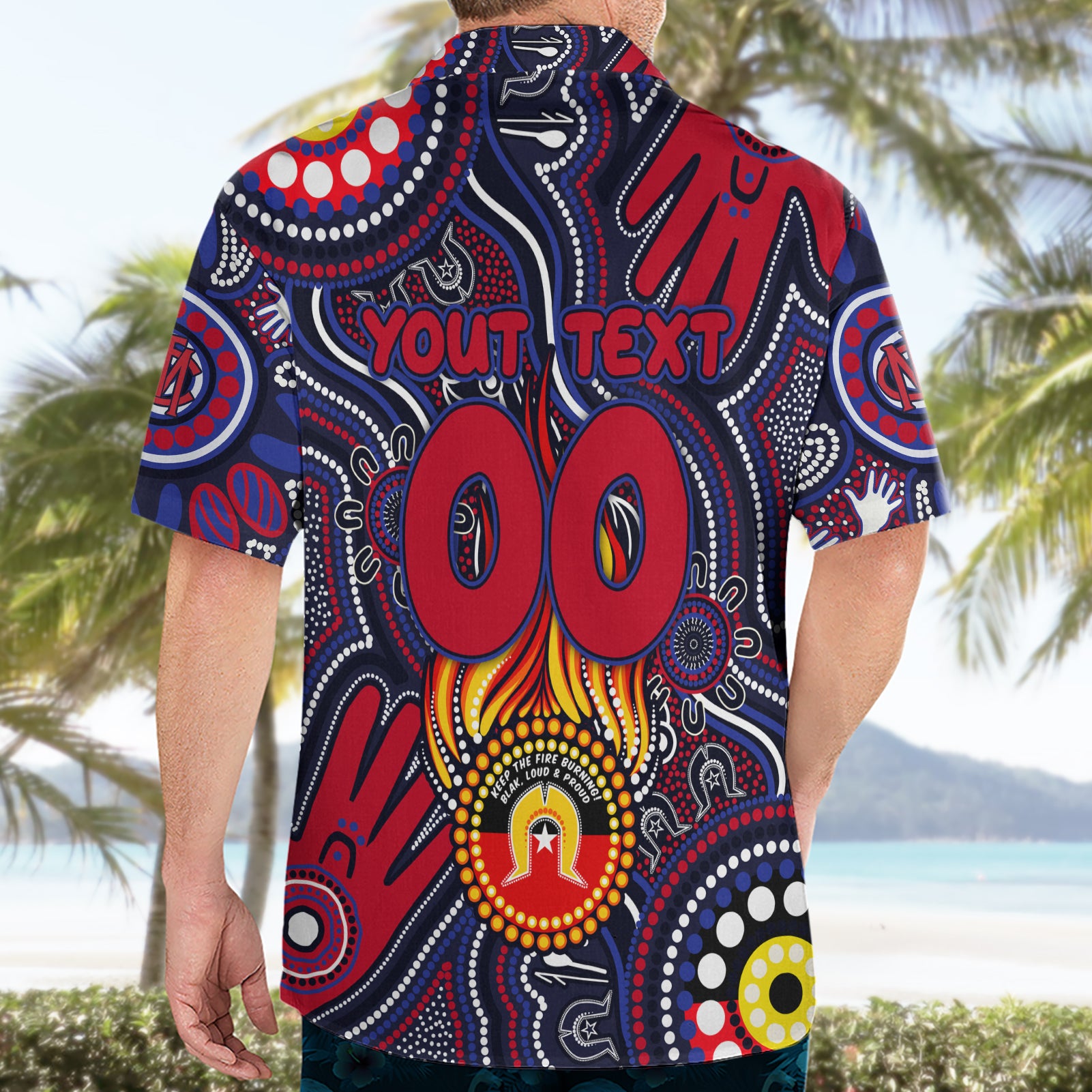 Personalised NAIDOC Week 2024 North Melbourne Kangaroos Hawaiian Shirt Australian Aboriginal Hand Painting - Vibe Hoodie Shop