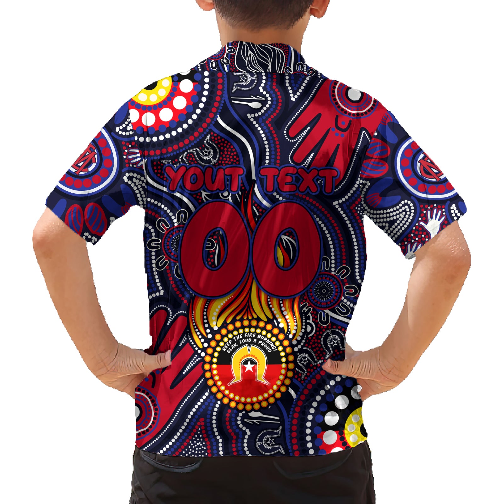 Personalised NAIDOC Week 2024 North Melbourne Kangaroos Hawaiian Shirt Australian Aboriginal Hand Painting - Vibe Hoodie Shop