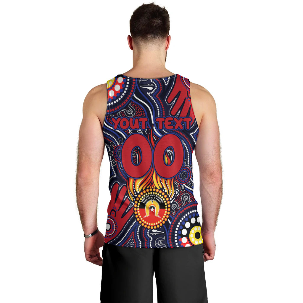 Personalised NAIDOC Week 2024 North Melbourne Kangaroos Men Tank Top Australian Aboriginal Hand Painting - Vibe Hoodie Shop