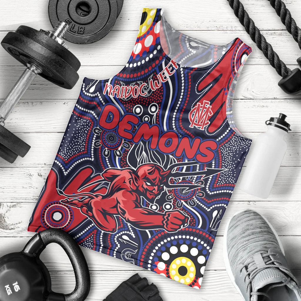 Personalised NAIDOC Week 2024 North Melbourne Kangaroos Men Tank Top Australian Aboriginal Hand Painting - Vibe Hoodie Shop