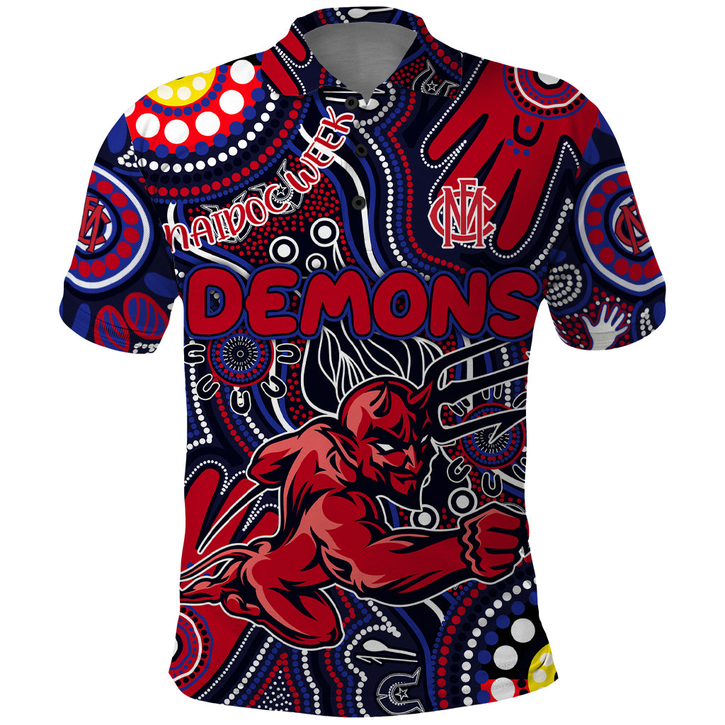 Personalised NAIDOC Week 2024 North Melbourne Kangaroos Polo Shirt Australian Aboriginal Hand Painting - Vibe Hoodie Shop