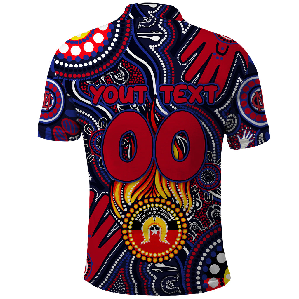 Personalised NAIDOC Week 2024 North Melbourne Kangaroos Polo Shirt Australian Aboriginal Hand Painting - Vibe Hoodie Shop