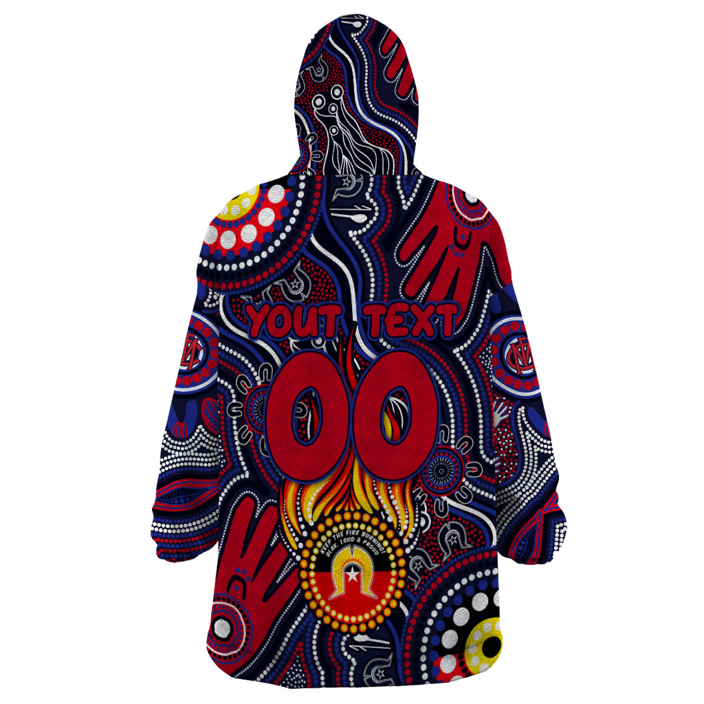 Personalised NAIDOC Week 2024 North Melbourne Kangaroos Wearable Blanket Hoodie Australian Aboriginal Hand Painting - Vibe Hoodie Shop