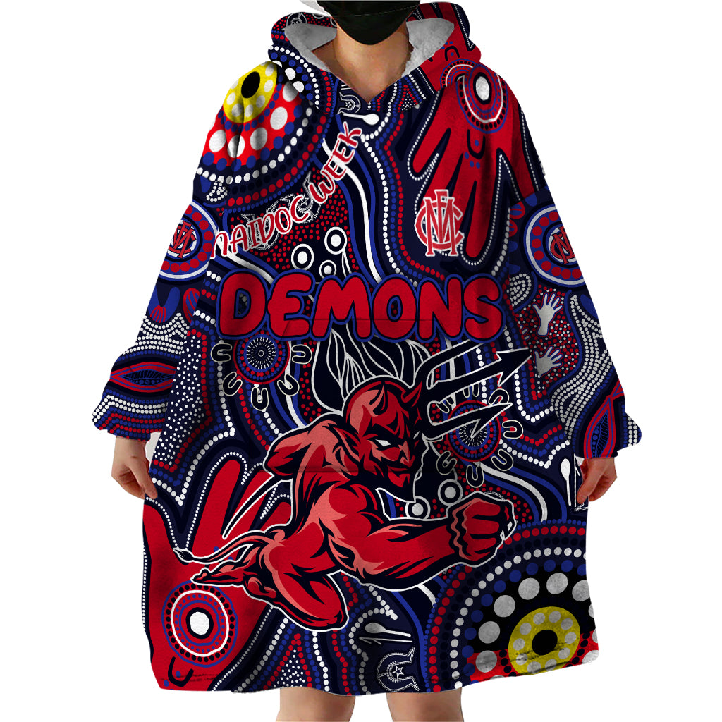 Personalised NAIDOC Week 2024 North Melbourne Kangaroos Wearable Blanket Hoodie Australian Aboriginal Hand Painting - Vibe Hoodie Shop