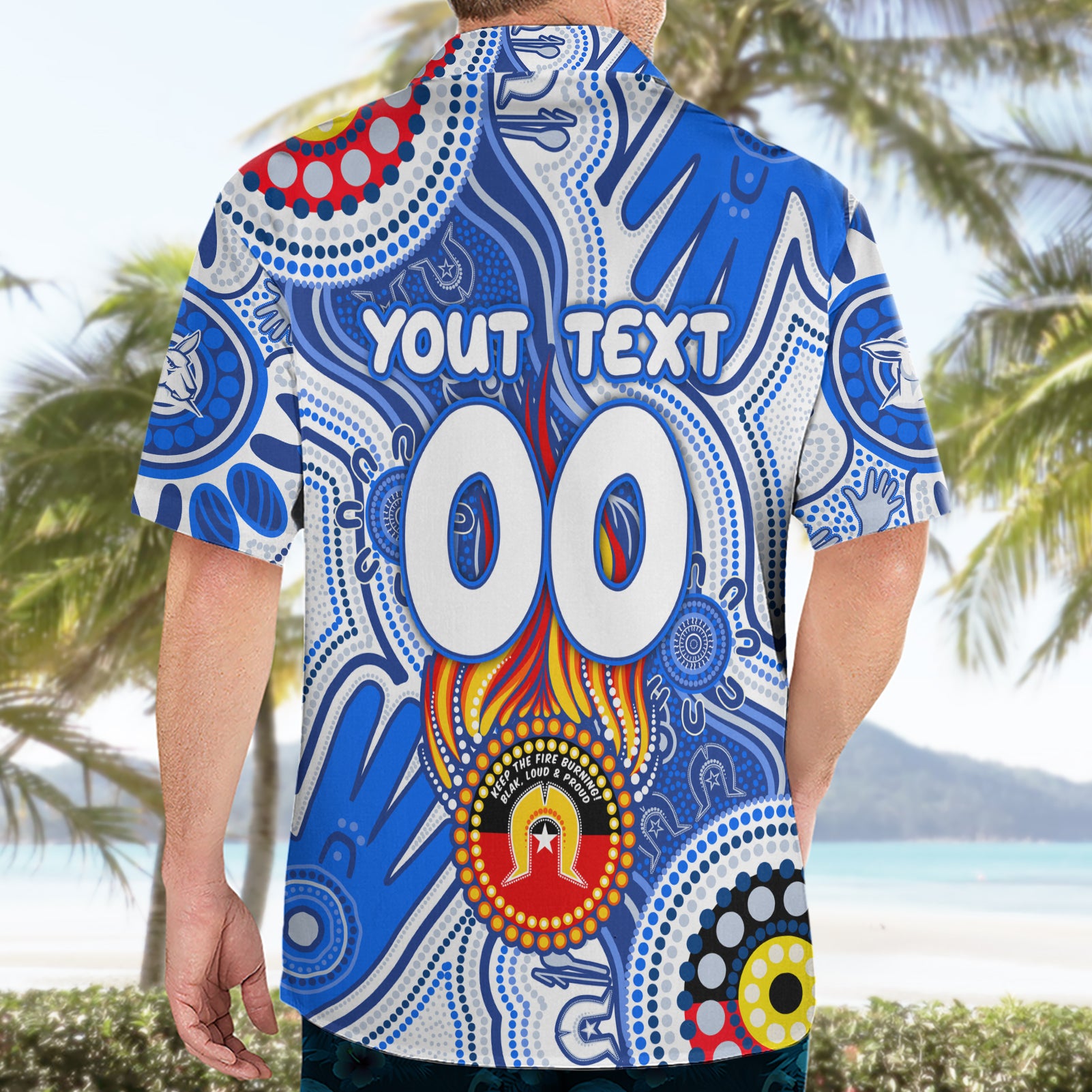 Personalised NAIDOC Week 2024 Melbourne Demons Hawaiian Shirt Australian Aboriginal Hand Painting - Vibe Hoodie Shop