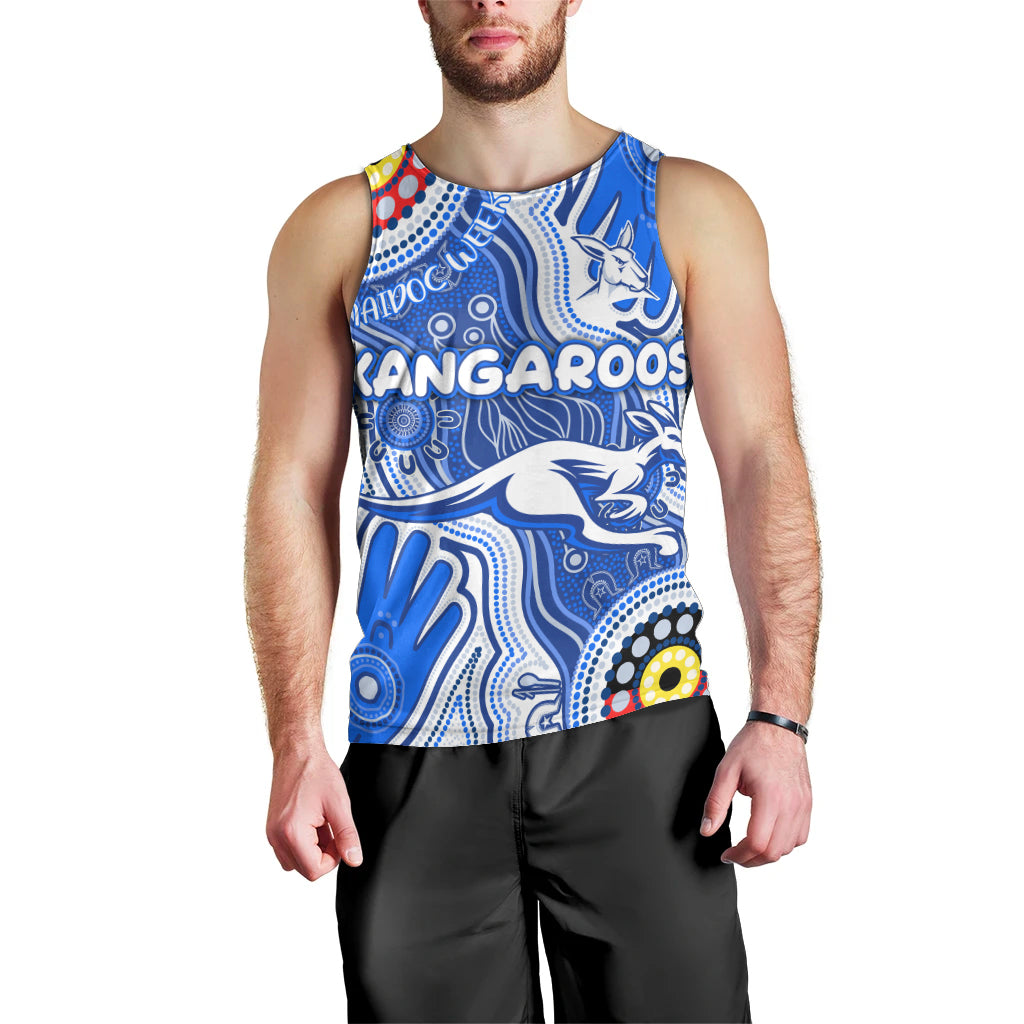 Personalised NAIDOC Week 2024 Melbourne Demons Men Tank Top Australian Aboriginal Hand Painting - Vibe Hoodie Shop