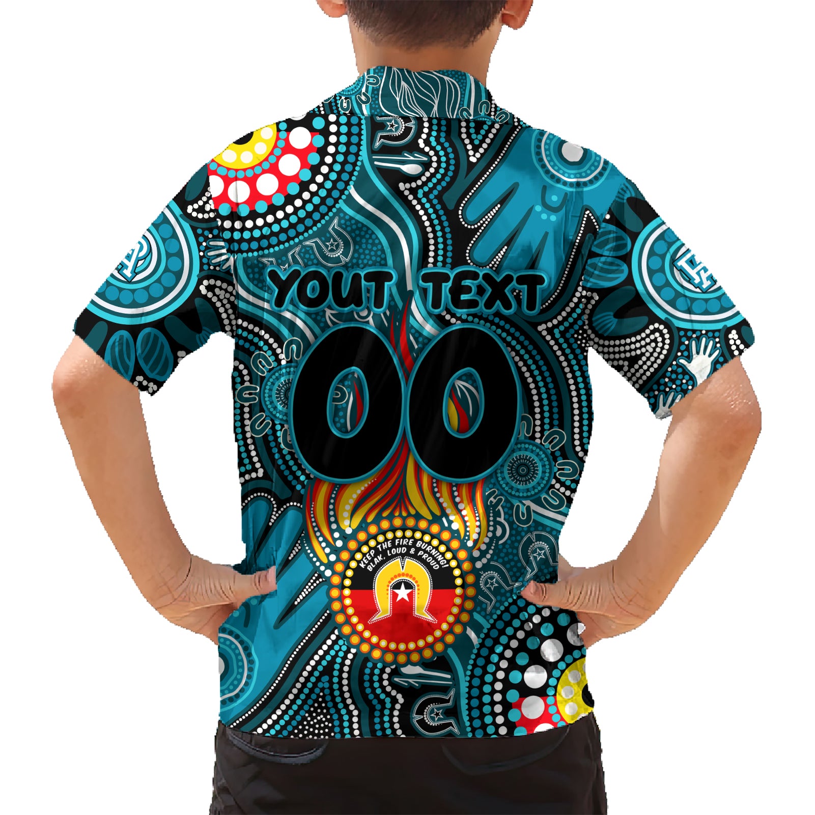 Personalised NAIDOC Week 2024 Port Adelaide Power Hawaiian Shirt Australian Aboriginal Hand Painting - Vibe Hoodie Shop