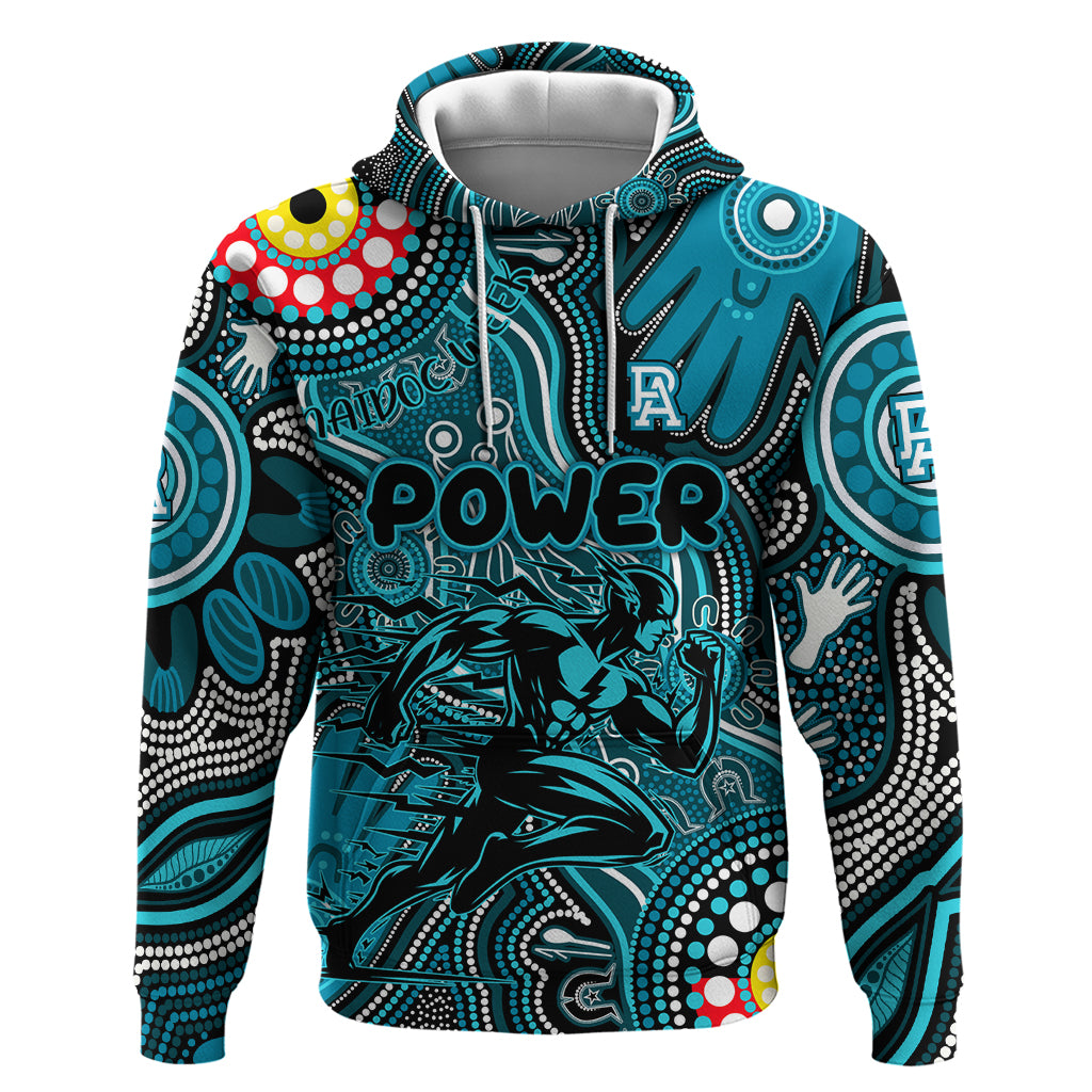 Personalised NAIDOC Week 2024 Port Adelaide Power Hoodie Australian Aboriginal Hand Painting - Vibe Hoodie Shop