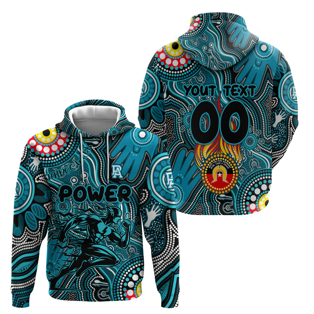 Personalised NAIDOC Week 2024 Port Adelaide Power Hoodie Australian Aboriginal Hand Painting - Vibe Hoodie Shop